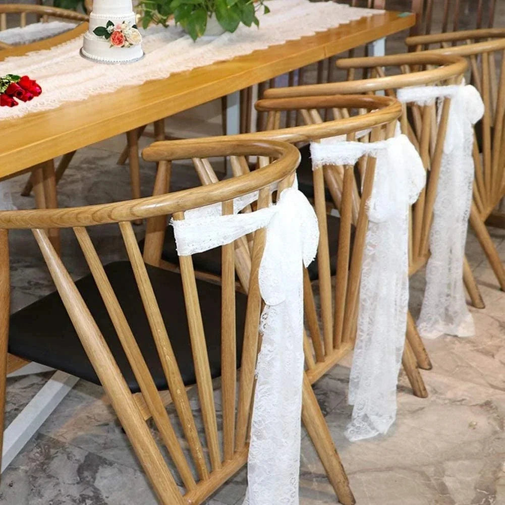 Celeste Bloom Lace Table Runner – 10ft Elegance
