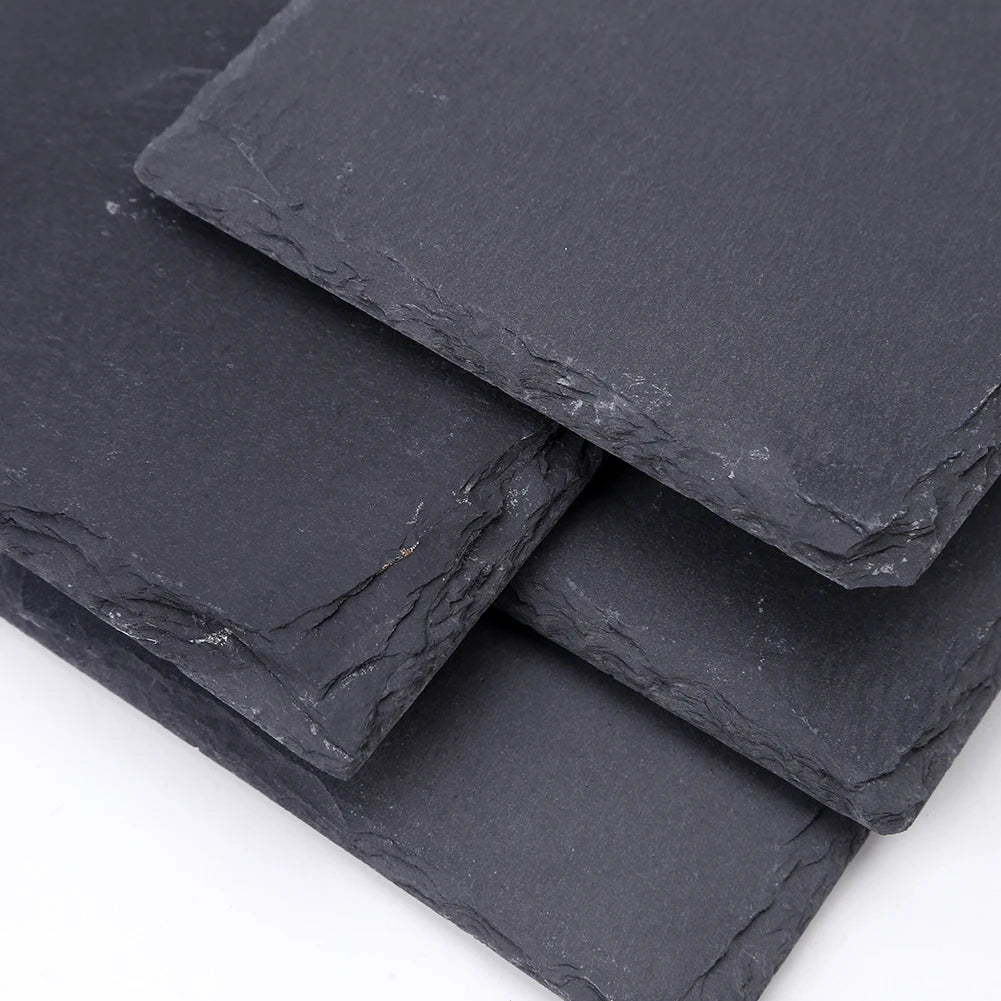 Pietra Nera – Reusable Natural Slate Coasters (Set of 4–12)