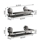 Wall-Mounted Aluminum Bath Organizer for Shampoo & Toiletries