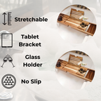 Elysian Bath Tray with Wine & Book Holder