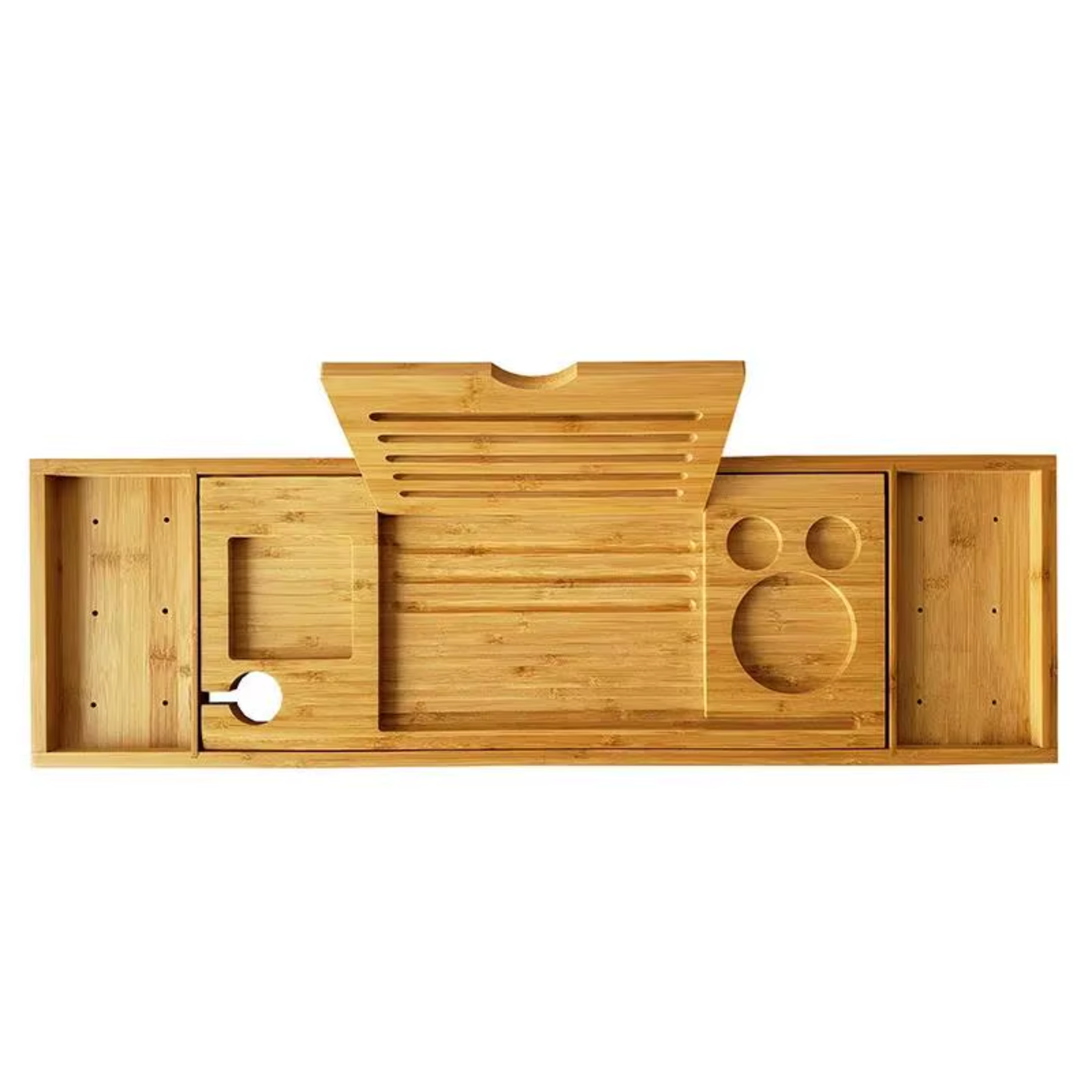 Elysian Bath Tray with Wine & Book Holder