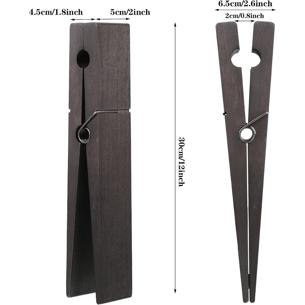 Jumbo Wooden Towel Clips – Set of 2 with Nano Adhesives | Wall-Mounted Organizer