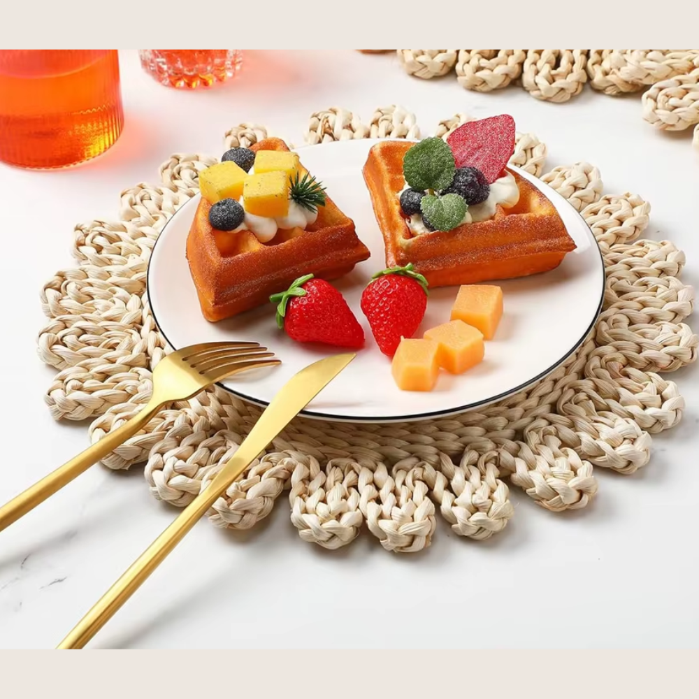 Rustic Boho Table Mats – Natural Woven Rattan Placemats