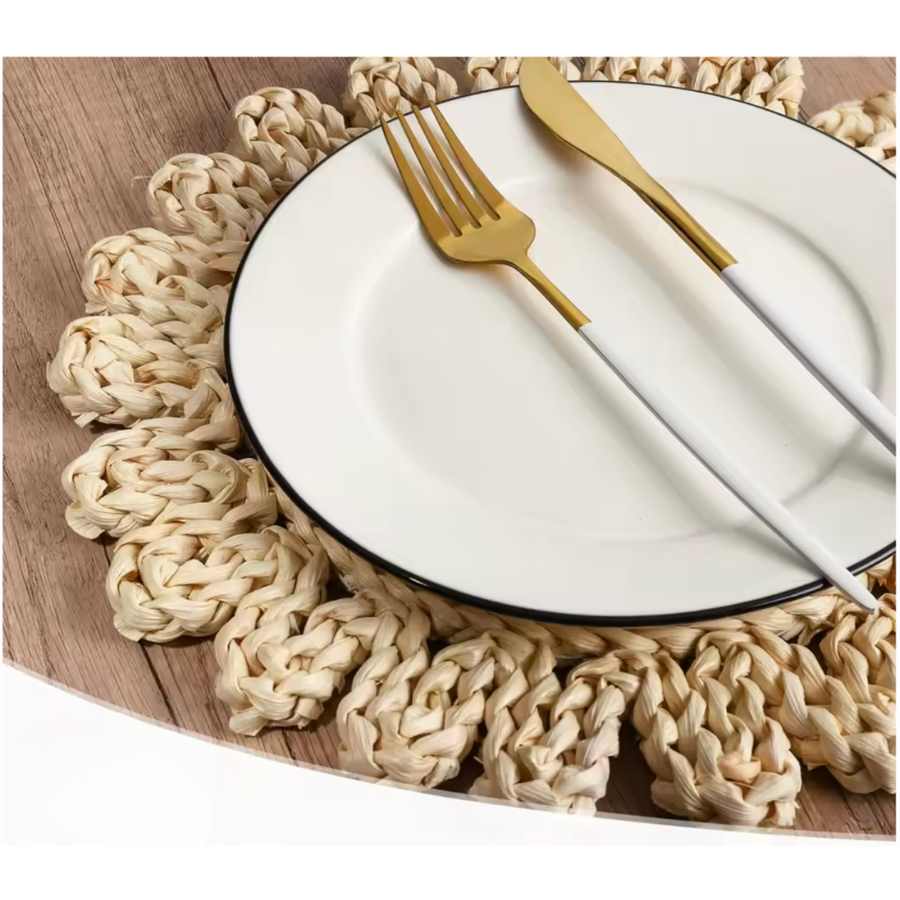 Rustic Boho Table Mats – Natural Woven Rattan Placemats